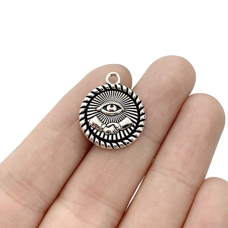 

50PCS Silver Egyptian Eye of Horus Charms Pendants Beads for DIY Necklace Bracelet Jewelry Making Accessories