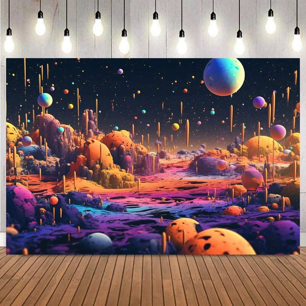 

Фон серии «Вселенная Планета», красочный фэнтезийный космический пейзаж, фон для фотосъемки для дня рождения, портретной студии, реквизит