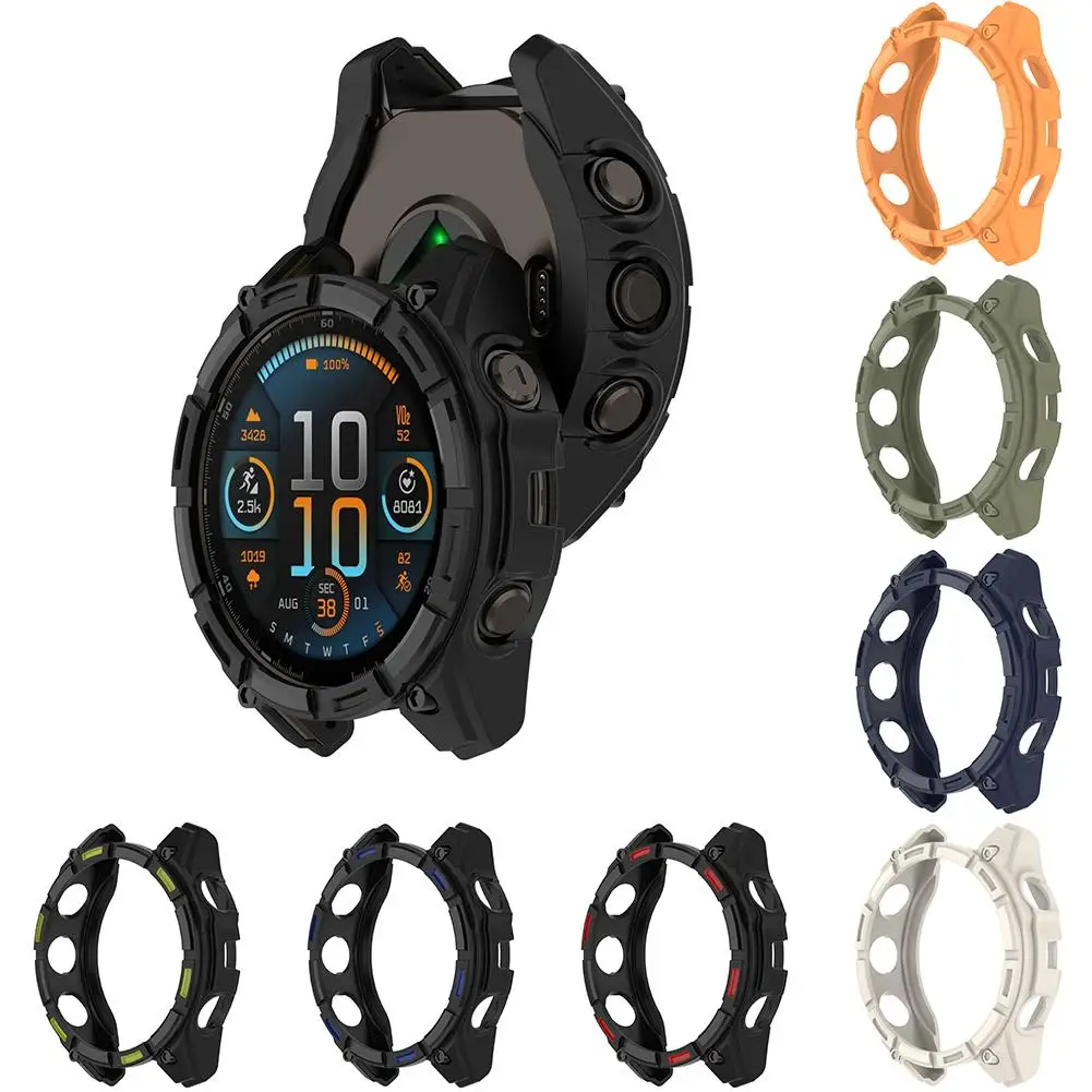 For Garmin Enduro 3 Protective Case Half Armor Hollowed Ando Protective Case 3 Out Watch TPU Cover Jiaming V0N8