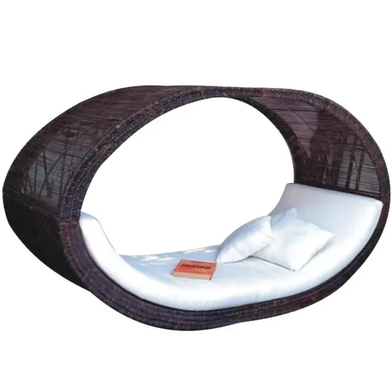 Outdoor leisure creative hotel rattan chair, villa bed recliner club sofa bed