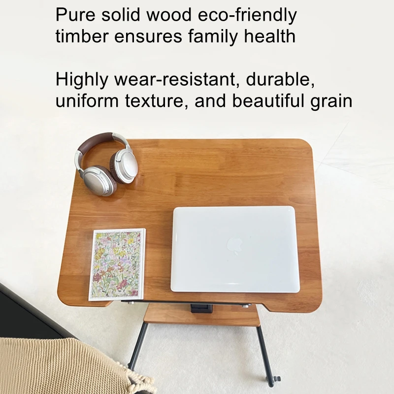 

Rubber solid wood lifting computer desk, movable learning desk, home folding edge desk, office desk