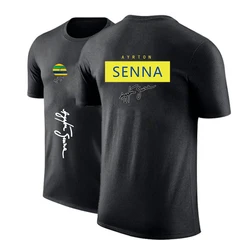 2023 New Men Ayrton Senna Hip Hop Summer Pattern Printed Short Sleeved Oversized Tops Harajuku Fashion Street T Shirt Tops