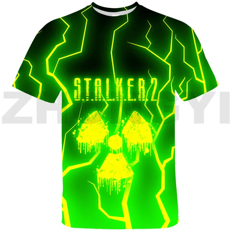 Summer 2024 New Hot 3d Printed Men\'s T-shirt Children\'s Short-sleeved Stalker 2 Gun Heart Game Plus-size Loose Comfortable Top