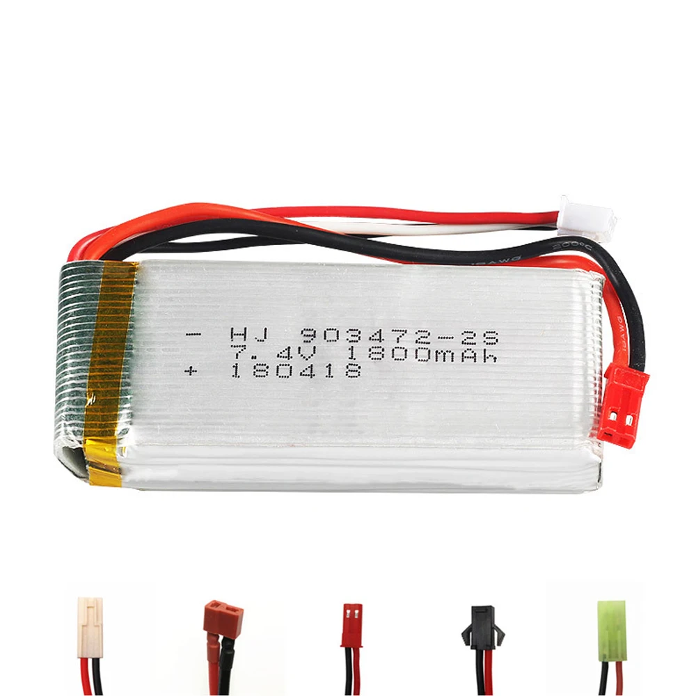 7.4V 1800mAh 2S 903472   Batería Lipo para WLtoys L959 L969 L979 L202 L212 coches de control remoto Huanqi 955 RC barco 7,4 V batería 20C