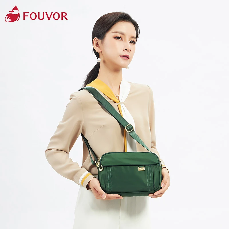Fouvor-女性用調節可能なストラップ付きメッセンジャーバッグ,ナイロンジッパー,頑丈なショルダーバッグ,女性用防水オックスフォードハンドバッグ,ファッション,6013-04