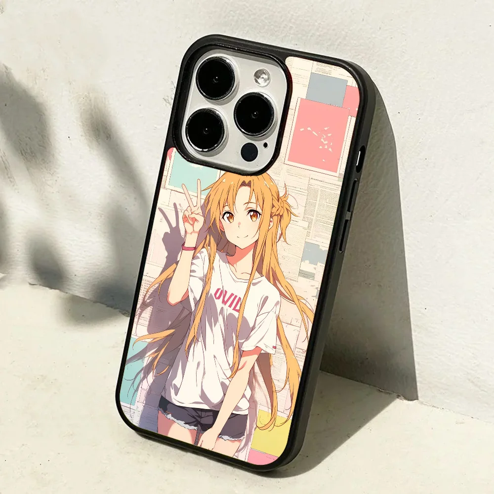 Asuna Animation S-Word A-Art O-Online Phone Case Strong Magnetic For IPhone 16 15 14 13 Pro Max 11 12 Mini Alex Mirror For Mags