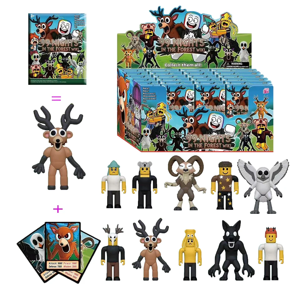 Cadeau 1-24 stuks Nachten in het Bos blind box figuren beeldje uil geit wolf hert 99 Nachten in het Bos beeldje plastic speelgoed cadeau
