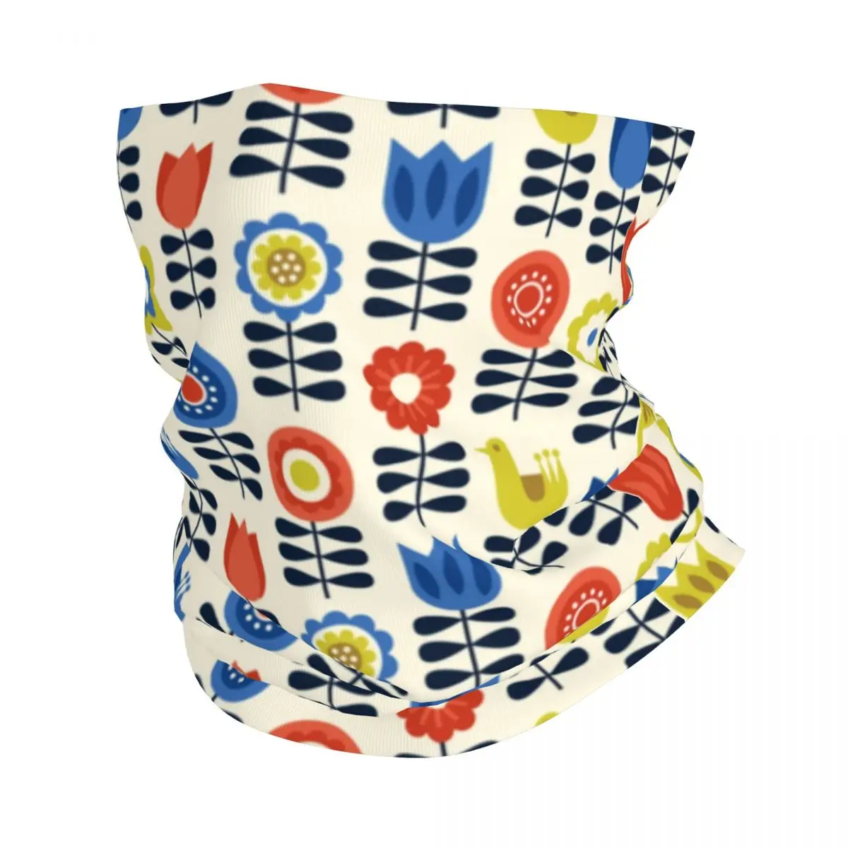 Vintage Scandinavian Floral Orla Kiely Bandana Neck Gaiter Windproof Face Scarf Cover Men Women Headwear Tube Balaclava