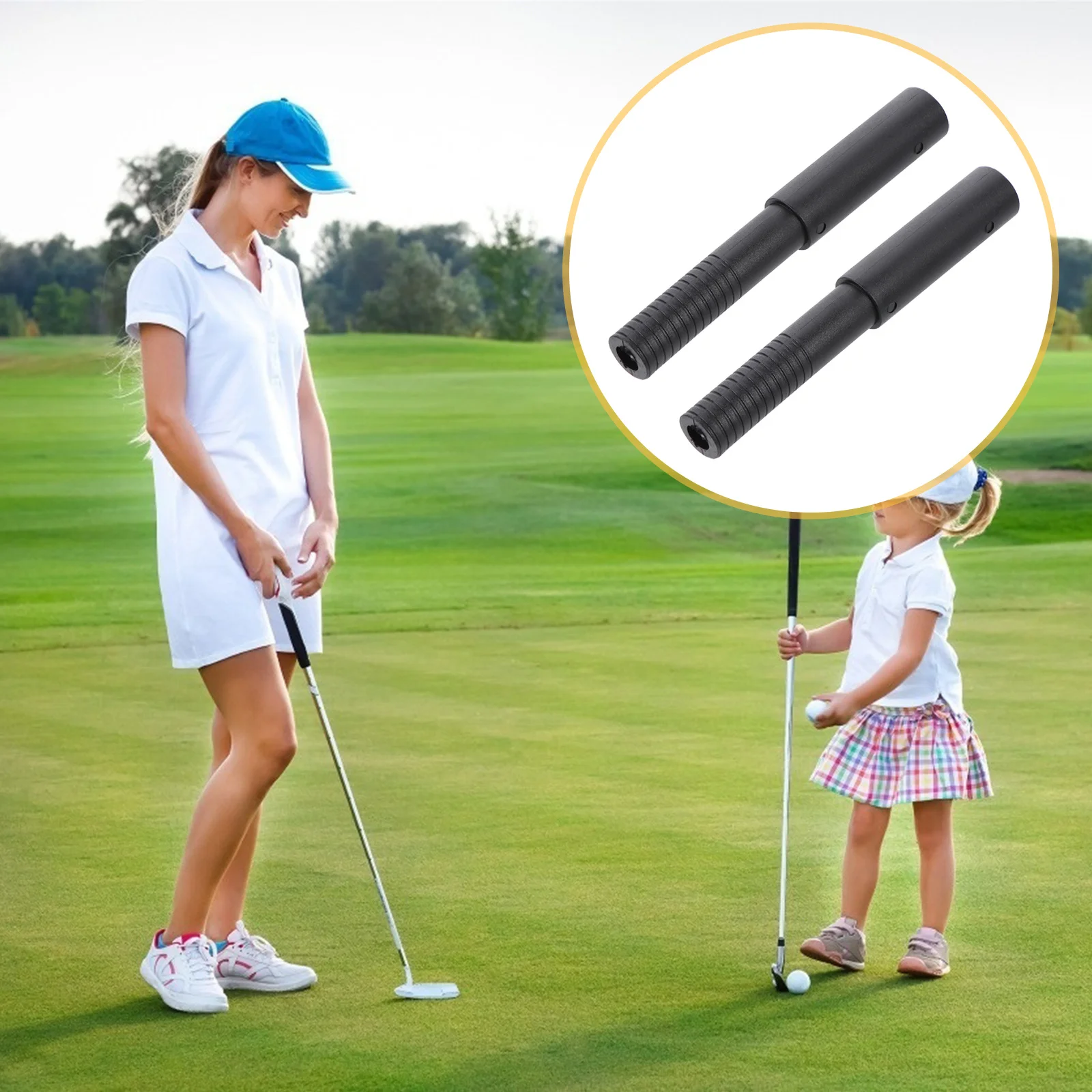 

2Pcs Golf Club Butt Extender Lightweight PP Extension Rod for Steel Wood Shafts Spiral End Strong Rods