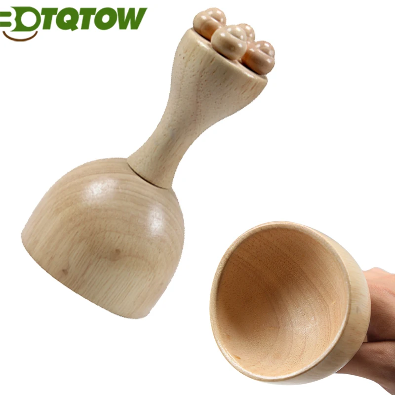 1Pc Wood Therapy Cup, Wood Therapy Massage Tools for Body Shaping,Body Sculpting Tool for Lymphatic Drainage Cellulite Reduction