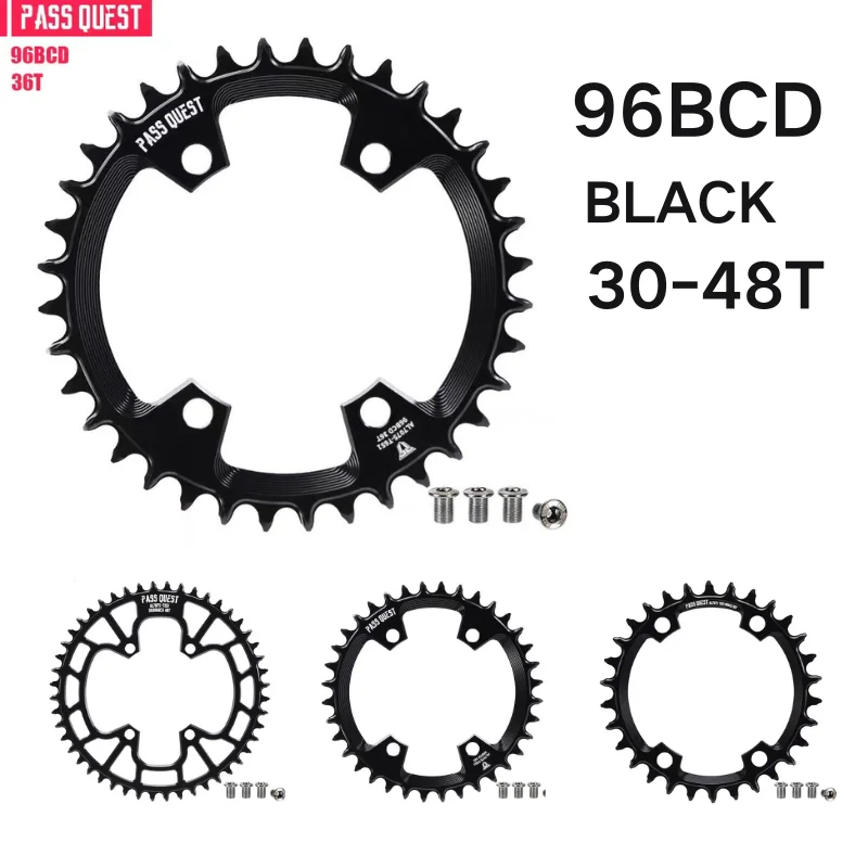 PASS QUEST Off standard 96BCD Circular Sprocket Oval Mountain Bicycle Sprocket Suitable for M7000 M8000 M9000 Bicycle Crankset