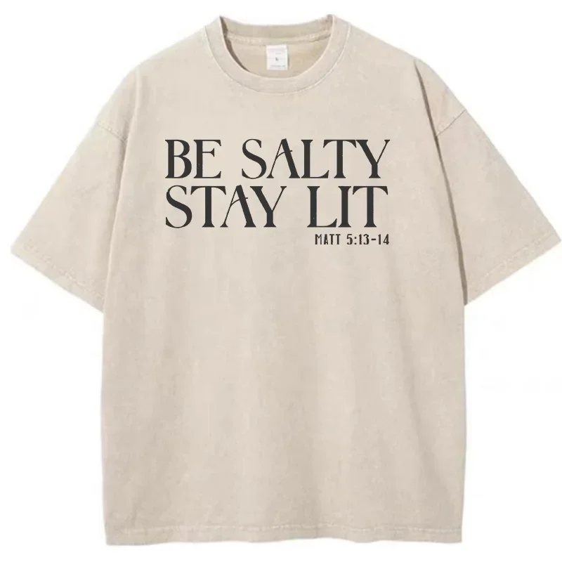 Salty Shirt Christian Women Clothes Vintage Bible Verse Tshirt Faith Shirts God Religious Women Clothing m