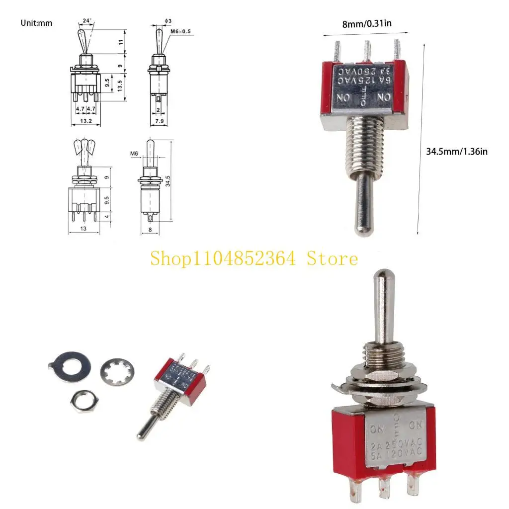 

652F AC250V 2A 120V 5A 3 PIN -CIN 3 Положение 3 ON SPDT Переключатель Переключатель Твердкий дежурный миниатюрный для