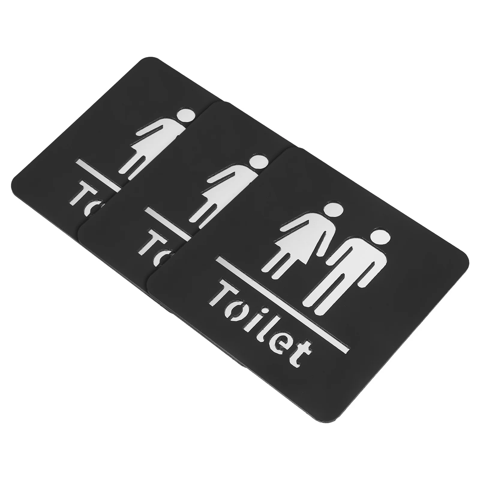 

3Pcs Square Acrylic Toilet Sign Sticker Men Women Unisex Bathroom Restroom Door Sign Office School Washroom Signage