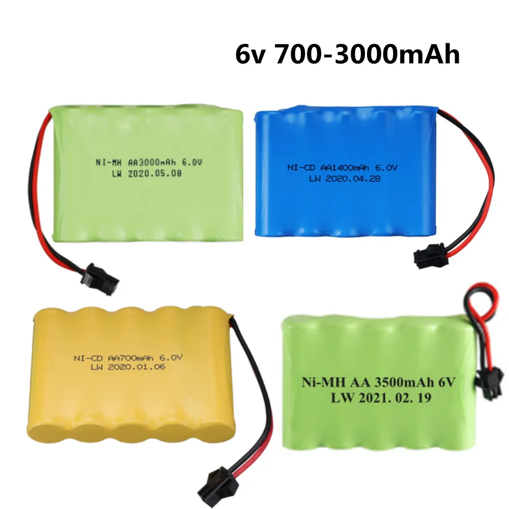 6V 700mah/1400mah/3000mah/3500mah Ni-MH Battery Pack For Rc toys Cars Tanks Robots Gun 6V Ni-CD Battery For Rc Boat