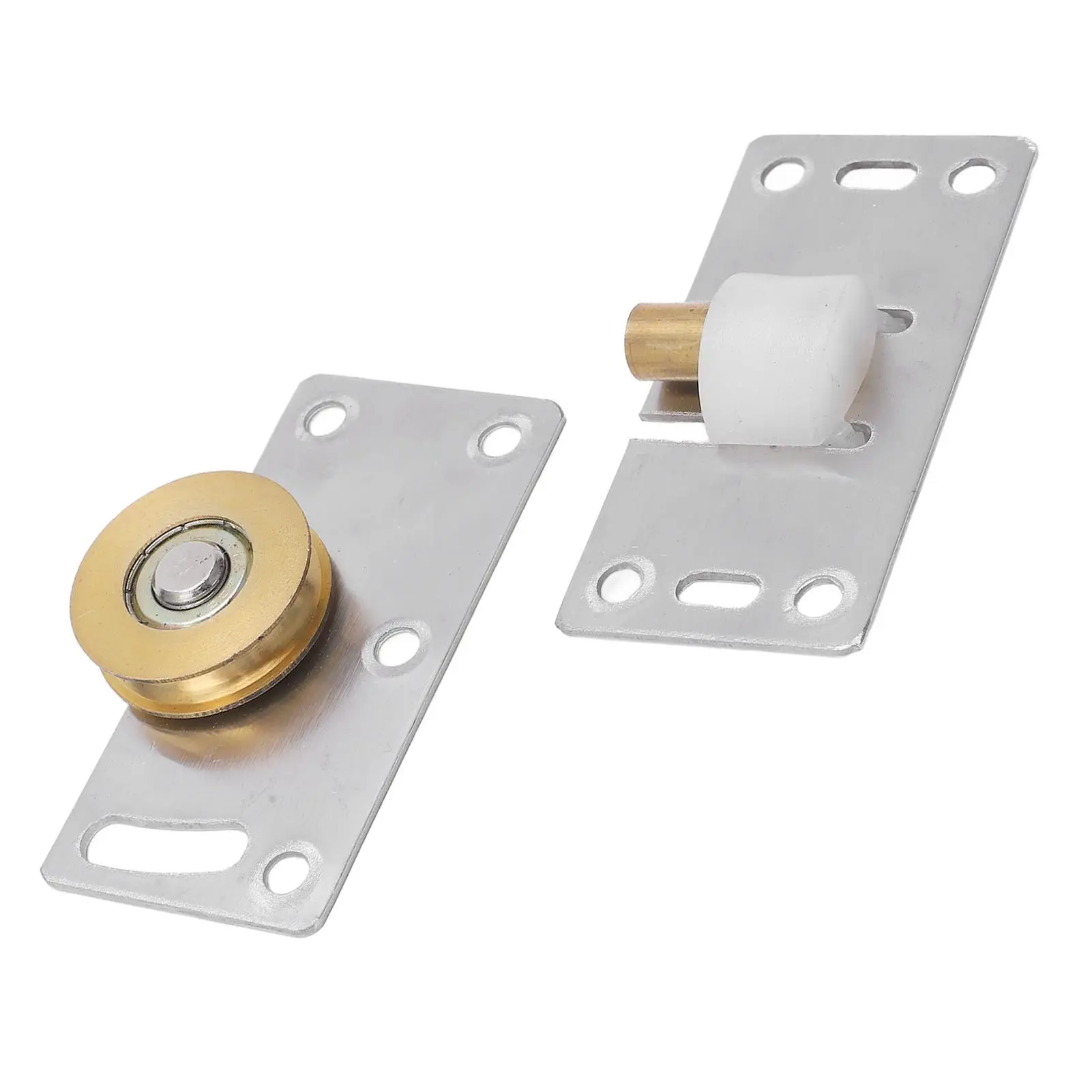 بكرة باب منزلق نحاسية من الفولاذ المقاوم للصدأ 30 مم OD لنظام خزانة الملابس المنزلية #5