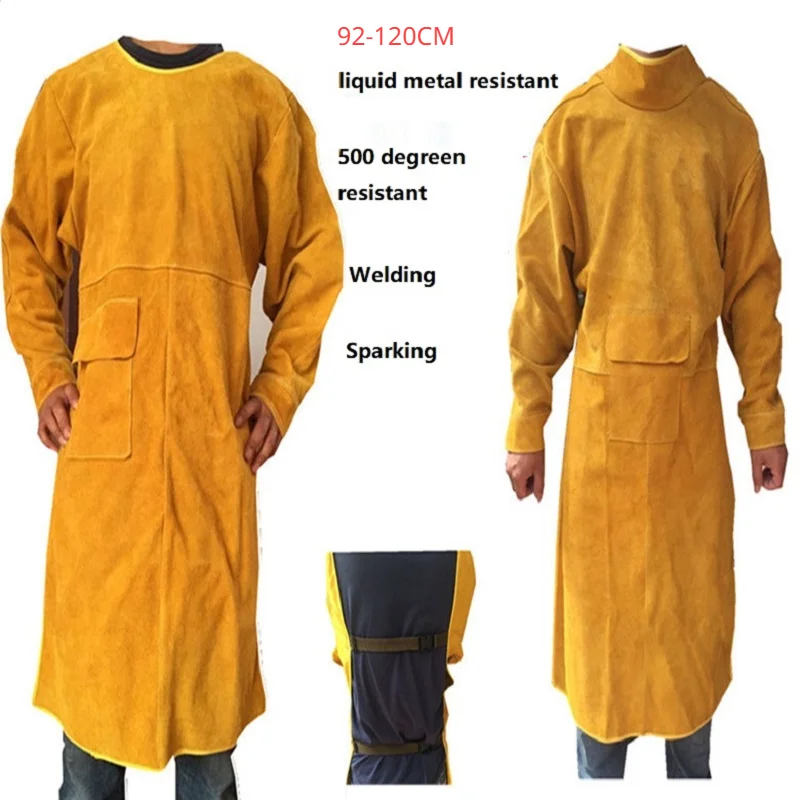 

Leather Welder Welding Clothing Flame Retardant Welder Overall Siam Welding Coveralls Welding Apron Liquid Metal Protection Suit