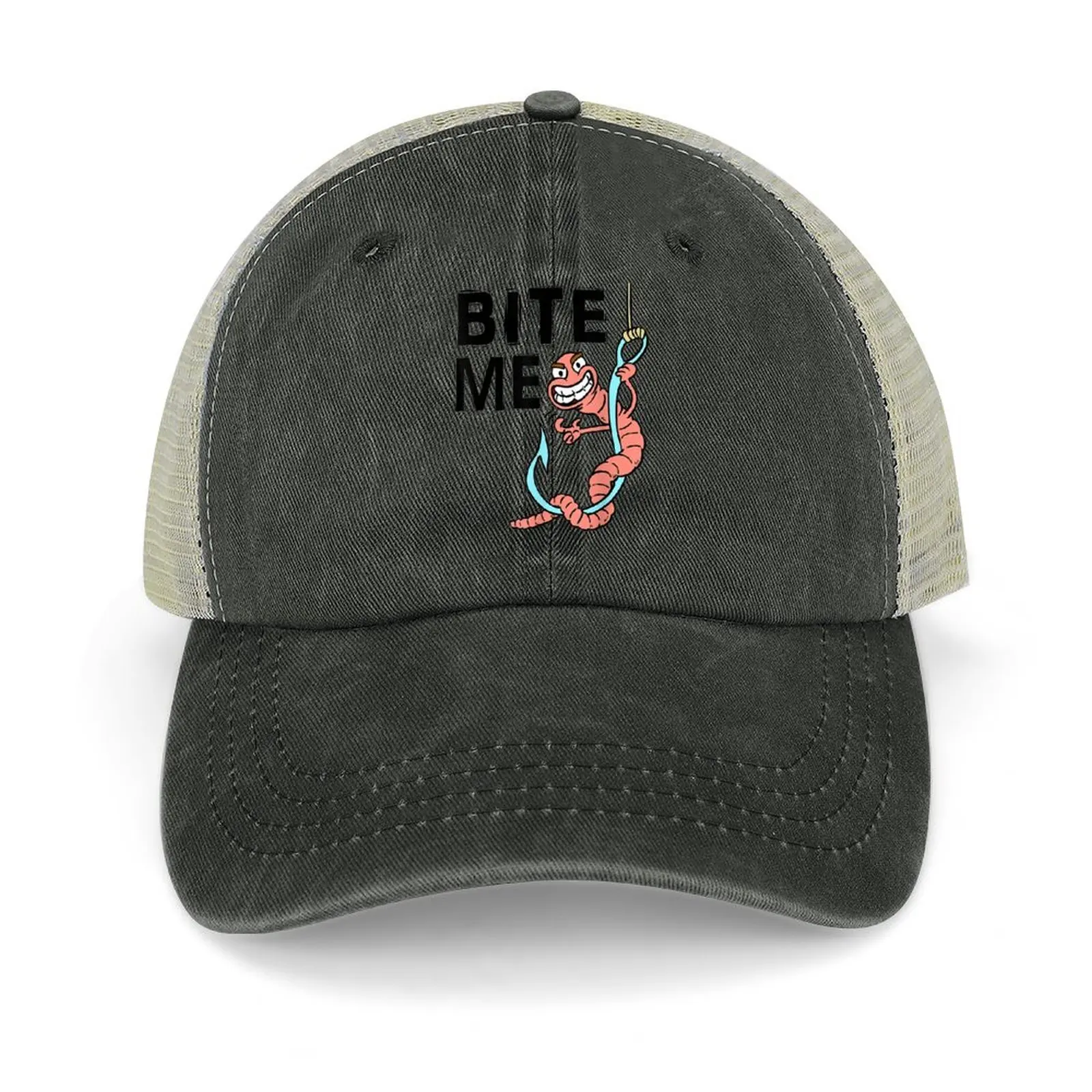 

Bite MeWorm on the Hook Baseball Cap Streetwear New In The Hat Snapback Cap Women Hats Men's