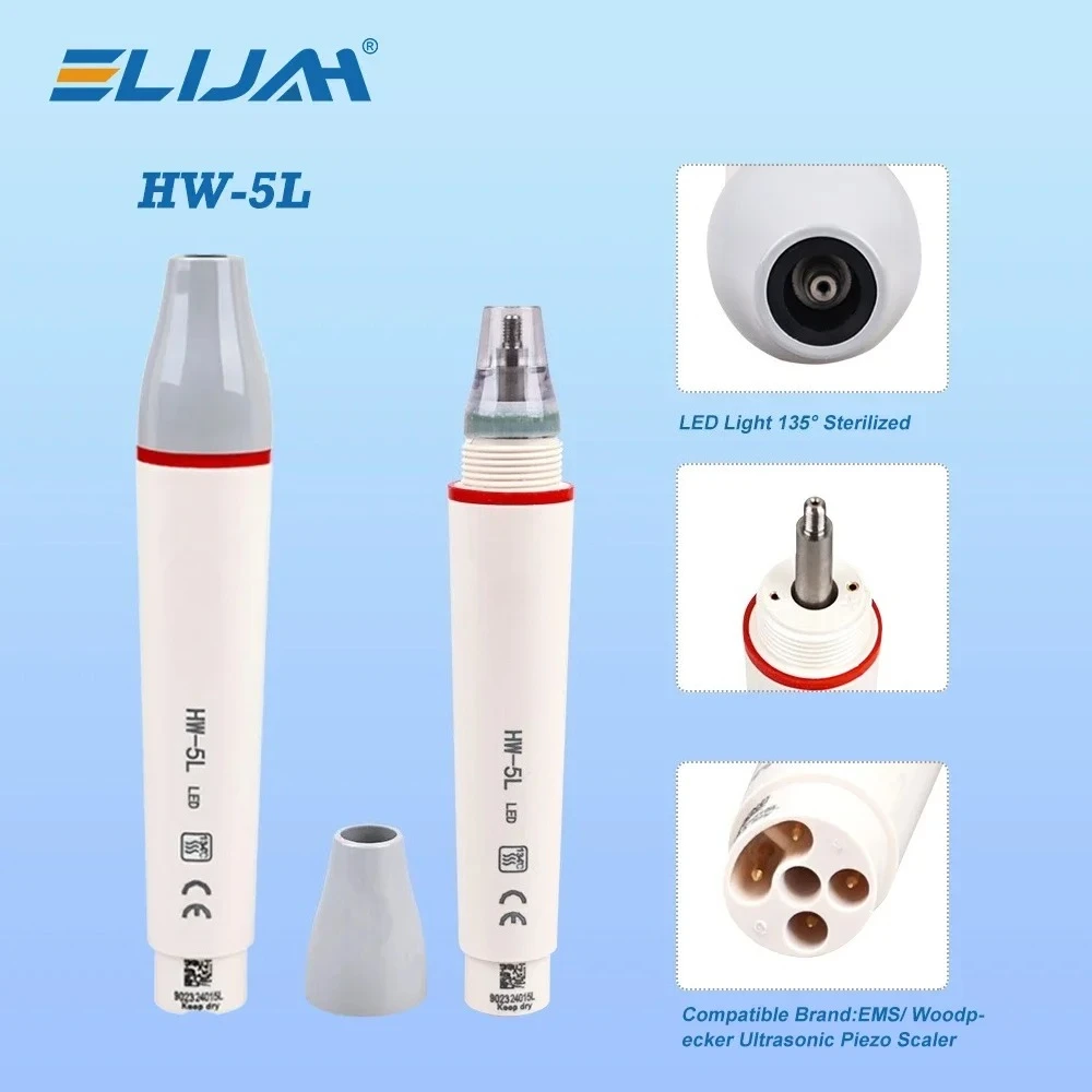 ELIJAH Ultrasonic Piezo Scaler Dental Handpiece LED Dental 135° Sterilize Handle Fit For EMS WOODPECKER UDS SATELEC DTE Dentist image 3