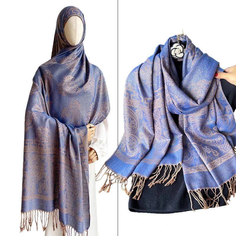 

Bohemia Cashmere Blanket Women Scarf Warm Jacquard Pashmina Shawl Autumn Wraps Bufanda Print 2025 New Design Female Headband