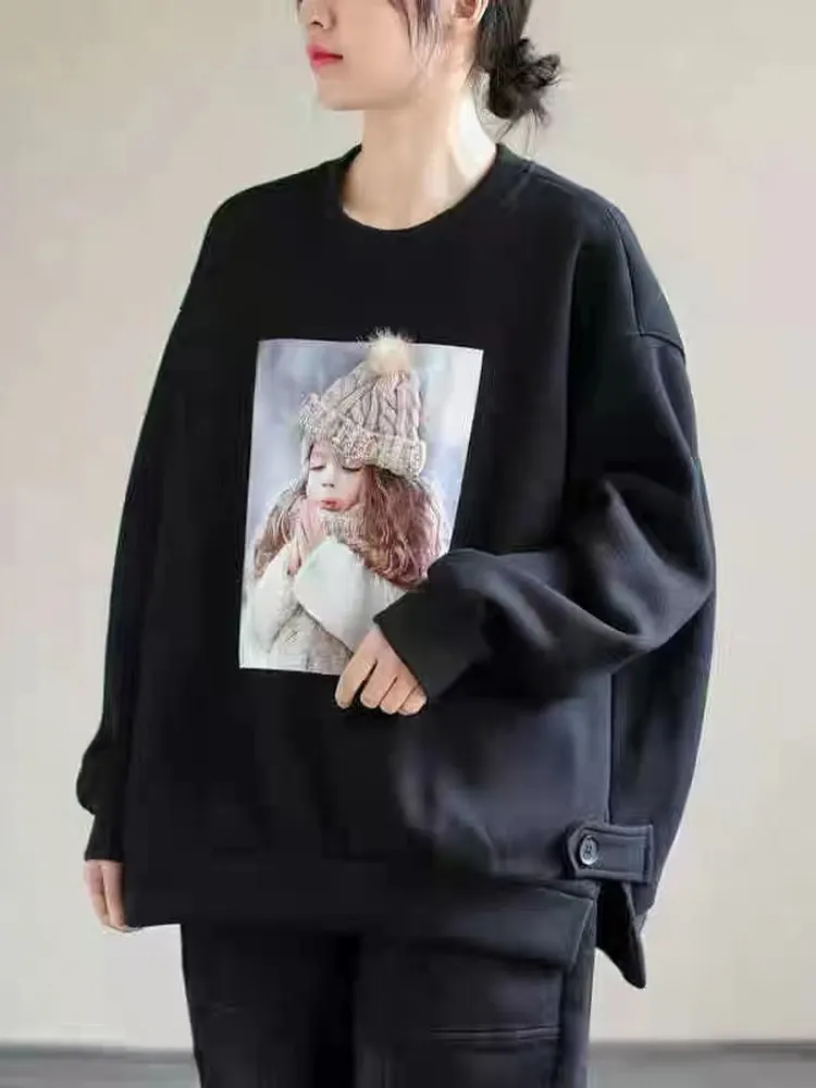 plus Size Women's Knitted Fce Lined Thiened Casual Sle Top Faionable Base Layer irt Autumn Winter New Arrival