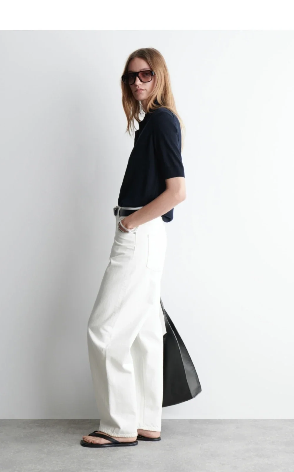 Ethereal costume 2025 cos summer new style of Ladies' casual fashion slim-fitting Navy blue short-sleeved POLO cardigan