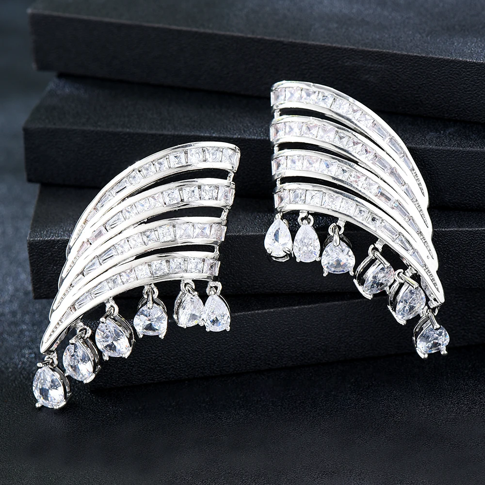 

GODKI 63mm Noble Royal Multicolor African Dangle Earrings For Women Wedding Cubic Zircon Crystal CZ Dubai Indian Bridal Earrings