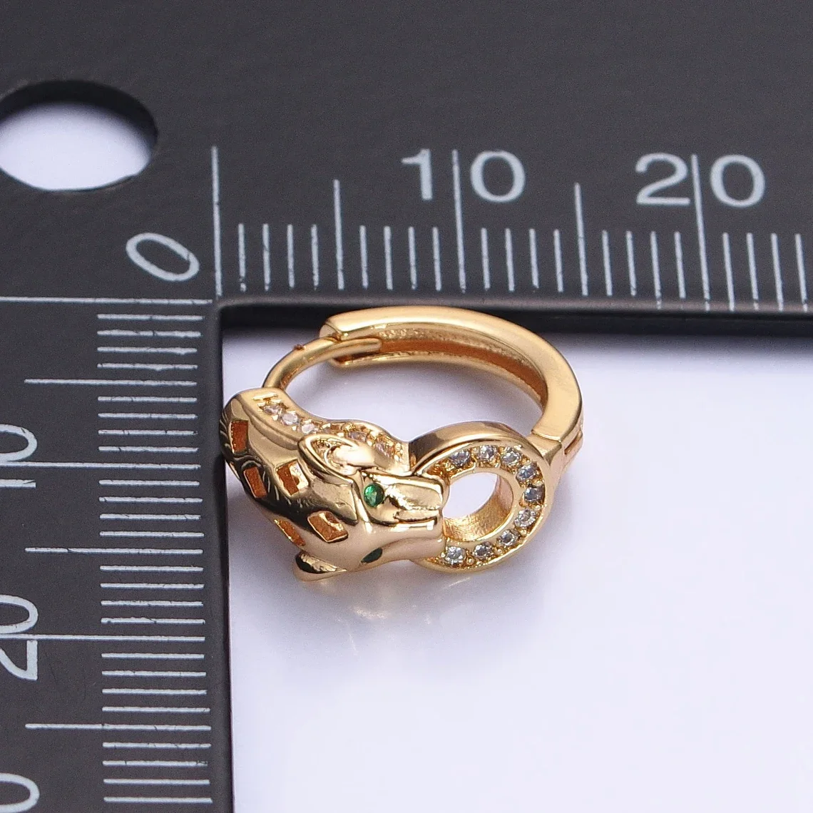 4PCS 18K Plate Gold Jaguar Head Hoop Earrings, Dainty Minimalist Accessories, Animal Jewelry for Women