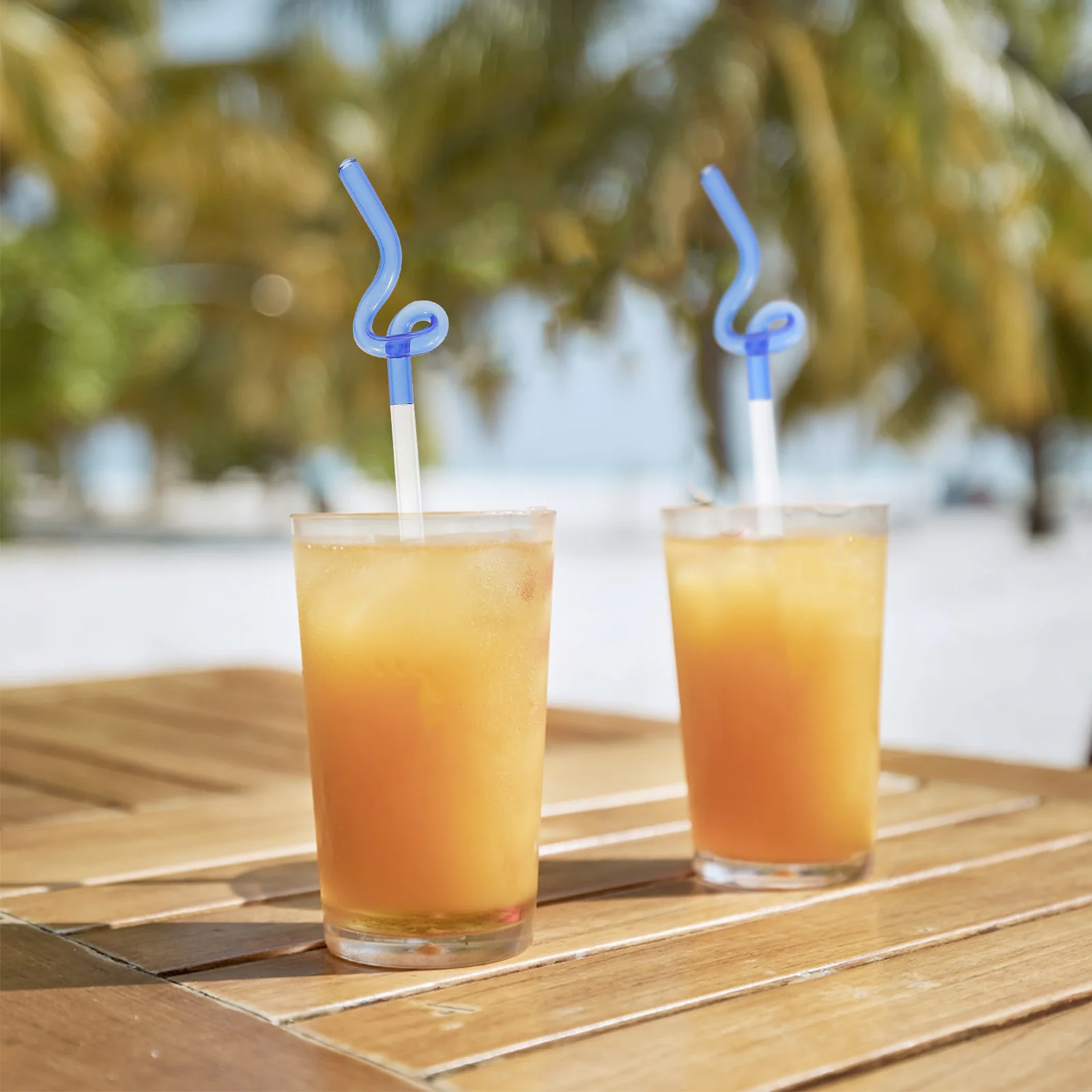 

Colorful Twisted Glass Straw Reusable Spiral Design for Smoothie Iced Tea Decorative and Safe Drinking Tool