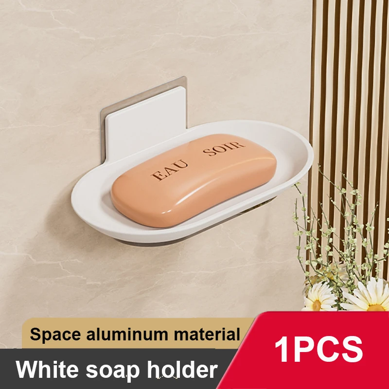 Soap Dish Aluminum Alloy Wall Mounted Soap Sponge Holder Organizer Accessories Bathroom Soap Holder Bathroom Accessories
