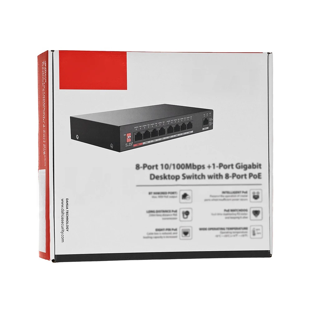 

9-портовый неуправляемый настольный коммутатор PFS3009-8ET1GT-96 1000M Uplink 8-портовый коммутатор POE