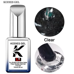 KODIES GEL Professional SOS Clear Fiber Base Coat UV Gel Nail Polish 15ML Milky White Gel Polish Fix Damaged Nails Art Manicure