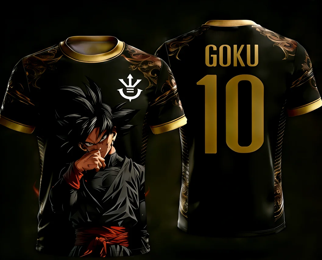 2026 HOT Dragon Ball Lizenzierte 3D-gedruckte Goku Nr. 10 Fußball-Trainingskleidung für die Familie S-6XL 90cm-160cm Alltagskleidung