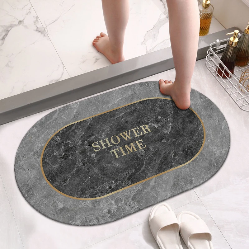 Kieselalgenschlamm-Badezimmer-Bodenmatte, saugfähige Matte, rutschfeste, schnell trocknende Toilettenbodenmatte für Toilettentüren, Toilettenteppich für den Haushalt