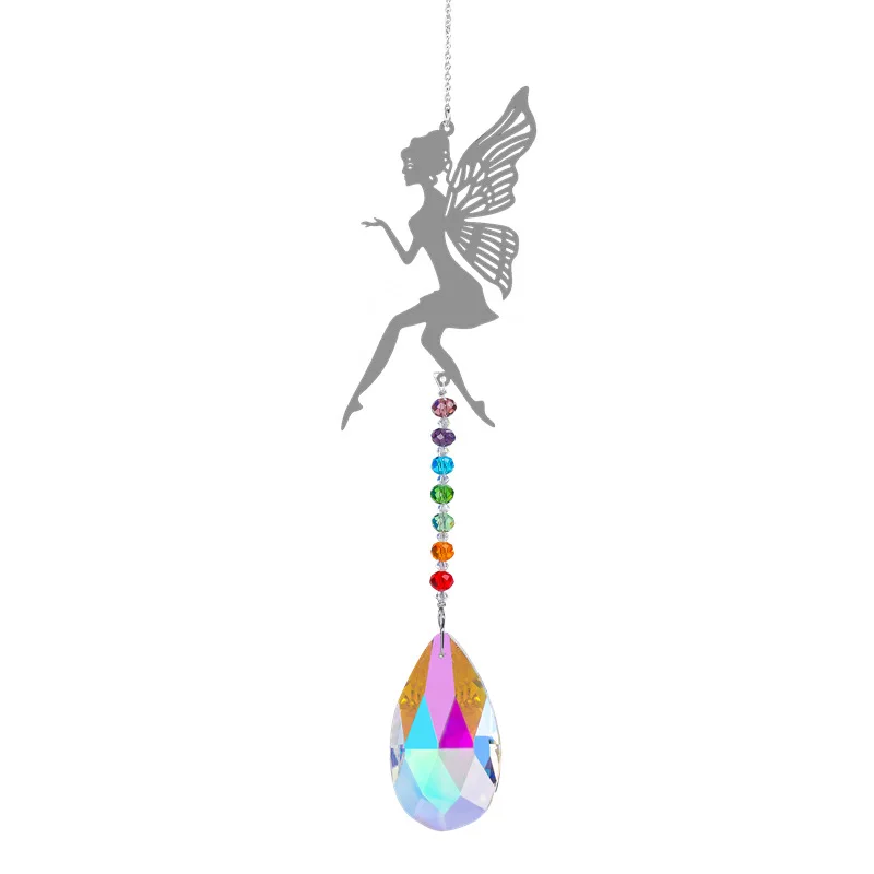 Tree of Life Suncatcher Crystal Rainbow Catcher Garden Decoration Rainbow Maker Silver Prism Window Pendant 2023 Xmas Gift New