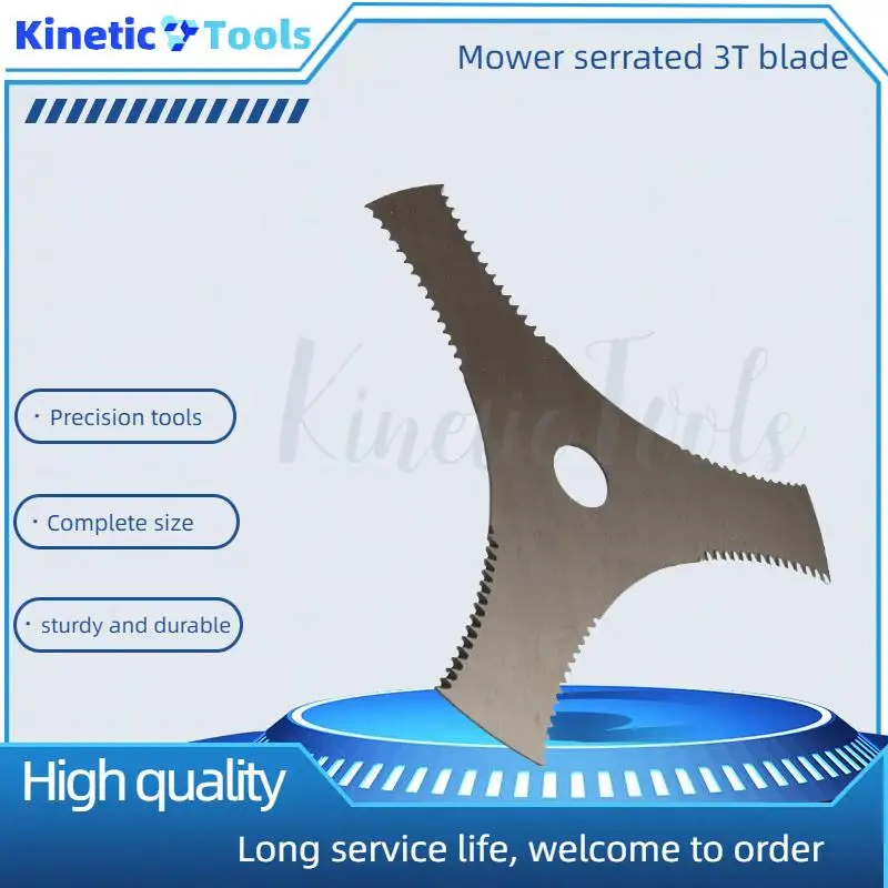 Lawn Mower Blade, Three Tooth Weeding Circular Manganese Steel Universal Brush Cutter Blade, Triangular Blade, Durable Saw Teeth