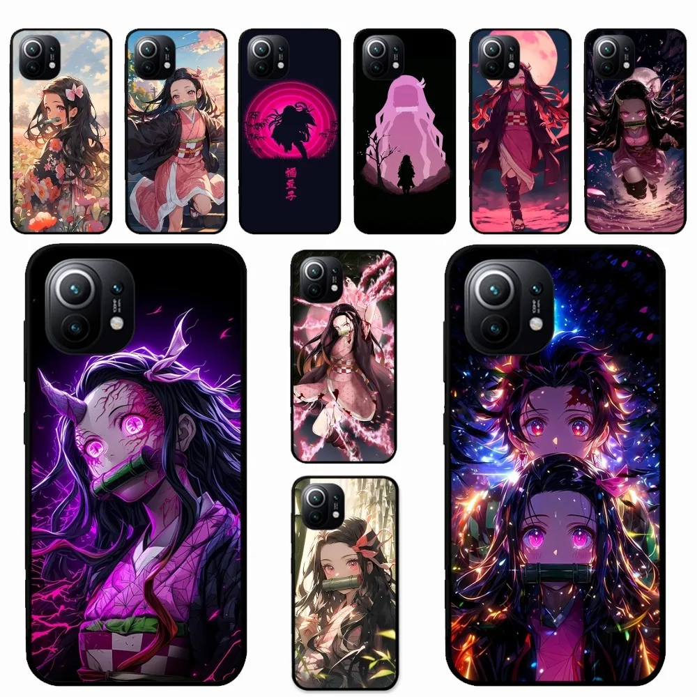 D-Demon S-Slayer K-Kamado N-Nezuko Phone Case For Xiaomi Mi 5X 8 9 10 11 12 Lite Pro 10T PocoX3pro PocoM3 Note 10 Pro Lite