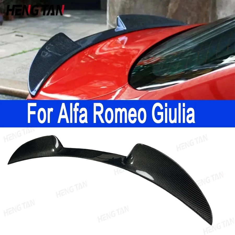 

For Alfa Romeo Giulia Carbon Fiber Spoiler Rear Wing Lip Tail Trunk Spoilers Tail fins Rear Spoiler GTAM Style Body Kit