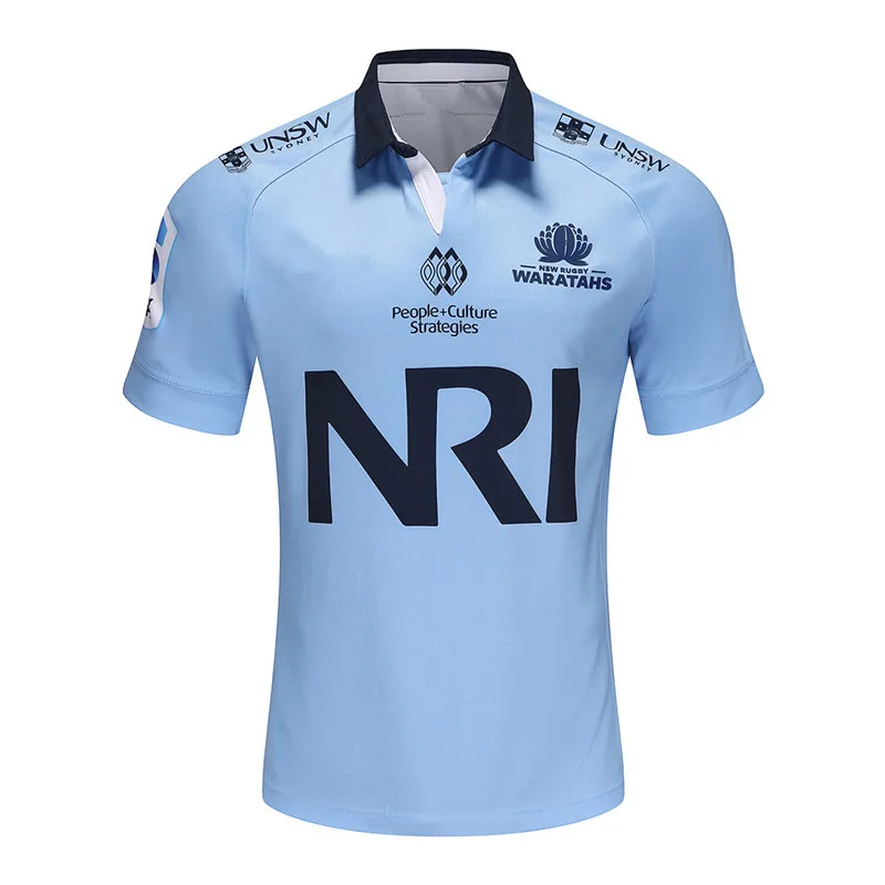 NSW Waratahs 2025 رجل المنزل جيرسي 2024/2025 NSW WARATAHS رجل المنزل الرجبي مقنعين سستة جيرسي الحجم: S-5XL