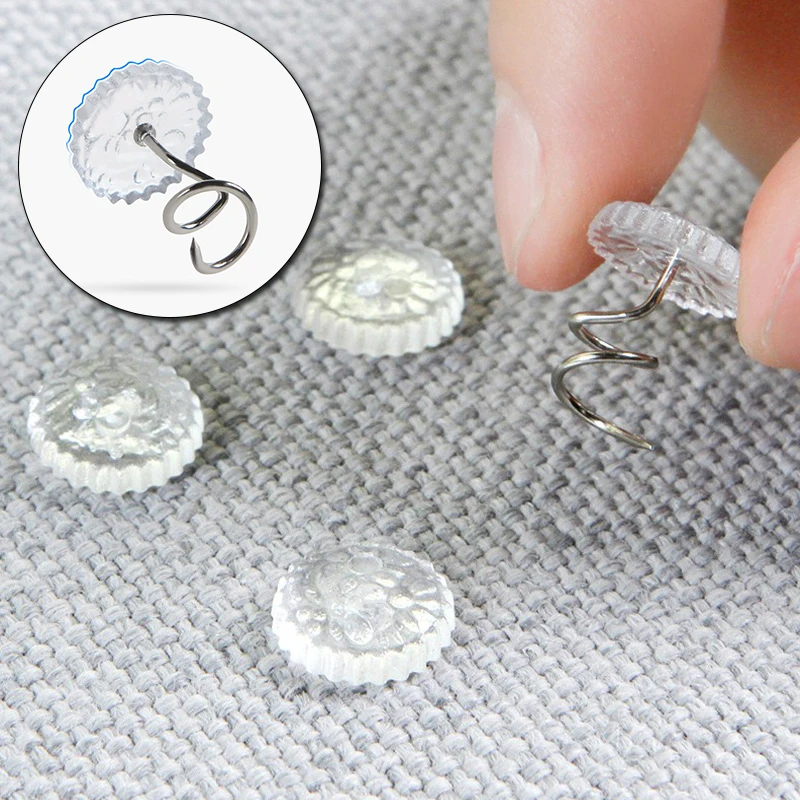 20PCS Bed Sheet Clip Fixer Transparent Twist Nail Home Slip-Resistant Blankets Cover Grippers Fixing Sofa Cushion Fixing Tools