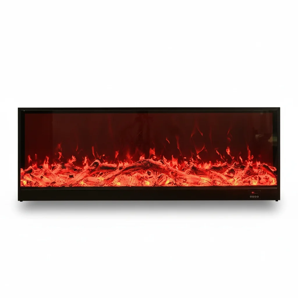 

Metal Electric Fireplace Heater, 1500W American Style with Remote App Control, Single Color LED Simulation Fire, Indoor Home Use