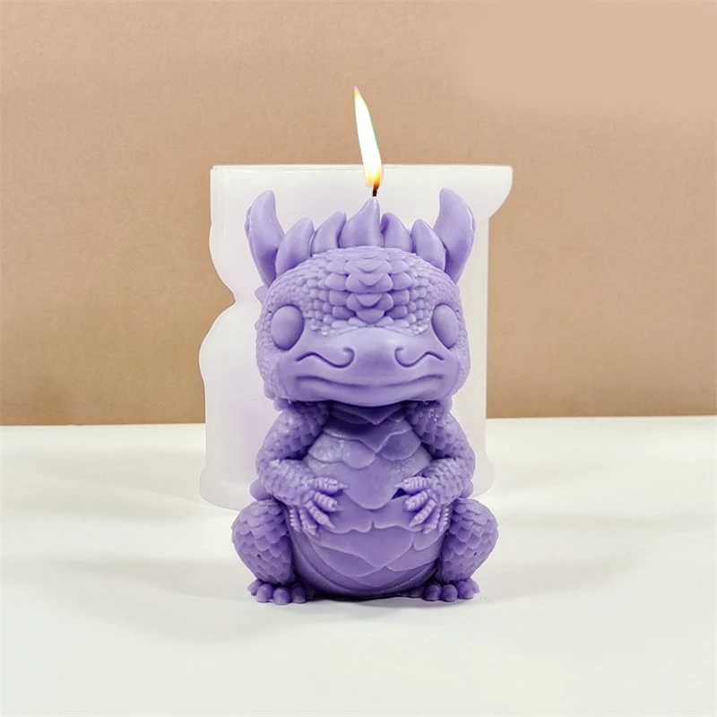 3D Cute Dragon Candle Silicone Mold DIY Handmade Aromatherapy Gypsum Soap Making Mould Epoxy Resin Mold Home Decor Crafts