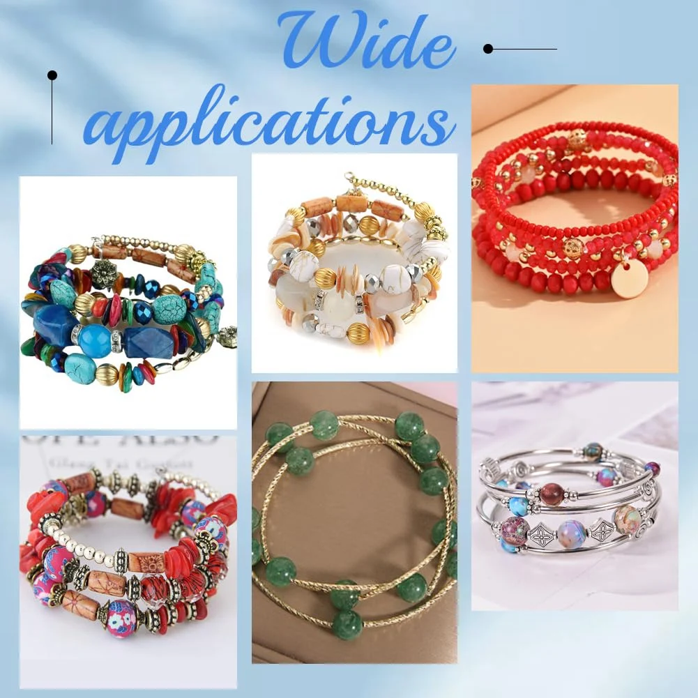 A74E-200 Loops Memory Wire Bracelet Bulk Jewelry Memory Wire Cuff Bangle Gold Silver Steel Beading Wires