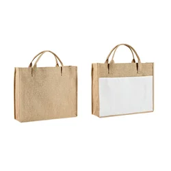 Borsa per la spesa in lino sublimazione in bianco riutilizzabile borse da spiaggia naturali ragazze viaggio regali Tote borsa Vintage per stampa immagine Logo