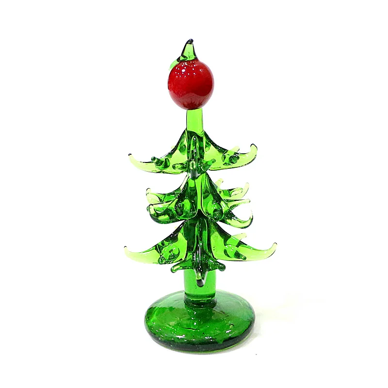 Albero di natale in vetro di Murano verde e trasparente statua ornamenti artigianali collezione di decorazioni per la tavola di casa creativa regali