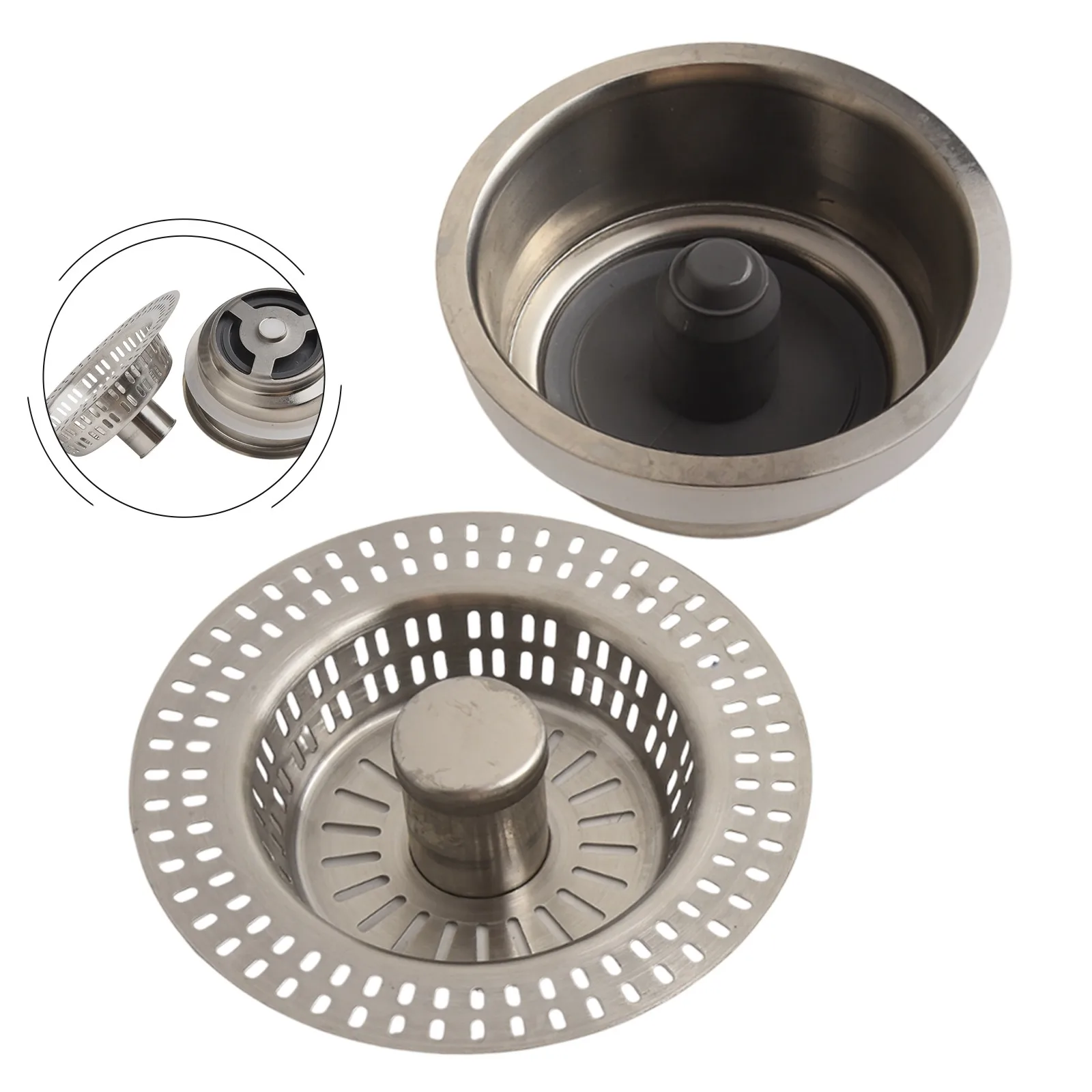 3 In 1 Sink Strainer Kitchen Sink Drain Strainer Home Improvement Construction Easy To Maintain Easy To Use 3 In