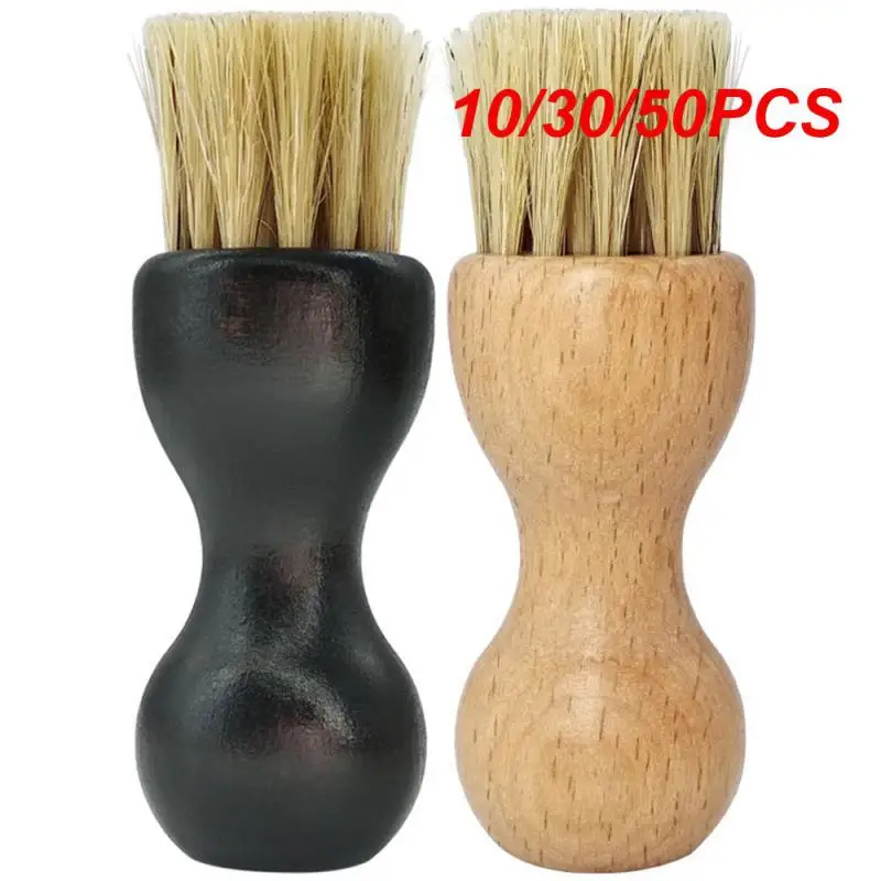 10/30/50PCS Cleaning Gourd Brush Comfortable Beech Handle Shoe Brush Waxing Brush Easy To Use Wood Color