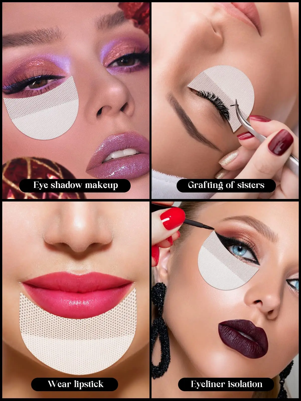 50/10/150/200 peças adesivos para pálpebras, adesivos para delineador, escudos de sombra, aplicadores de maquiagem para os olhos, ferramentas de extensão de cílios
