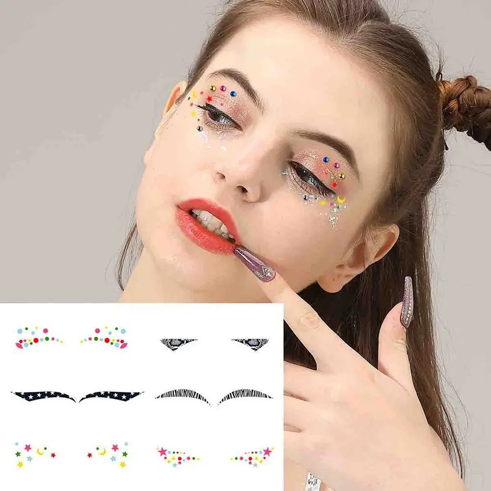 Neue Doppel Augenlid Aufkleber Augen Make-Up Temporäre Professionelle Lidschatten Aufkleber Wasserdicht Bunte Eyeliner Aufkleber Cosplay