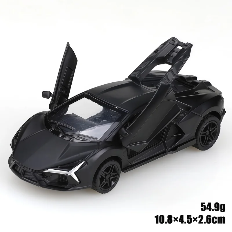 (Bagged) 1:43 Scale Realistic Alloy Supercar Model, Scissor Doors Can Be Opened, Return Force Function, Alloy Die-Casting Toy CA